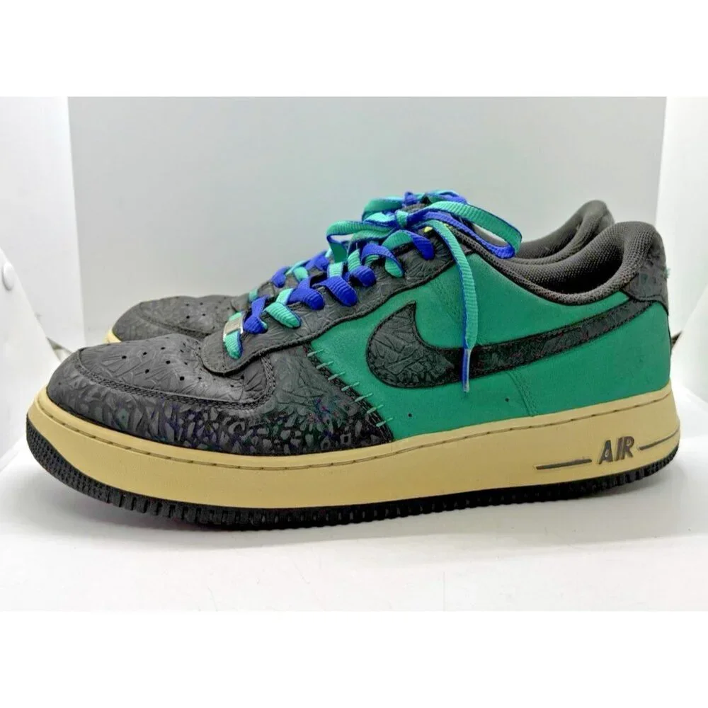 Nike Air Force 1 Low Sneakers Godzilla Green/Goblin Atomic Teal Sz 13 488298-304